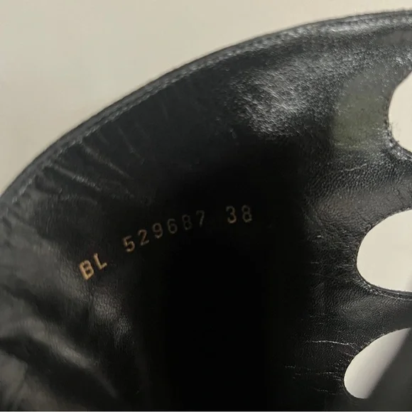 Saint Laurent black suede cut out cage Joplin 105 knee high boots - Picture 9 of 16